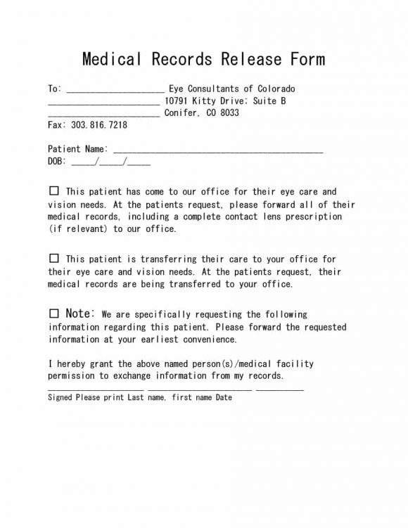 Medical Release Form 38