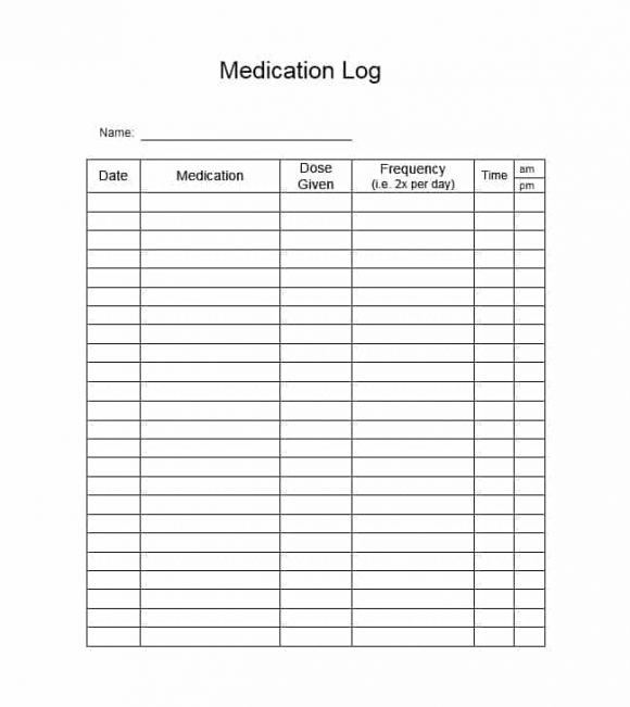 Printable Medication List Template Free