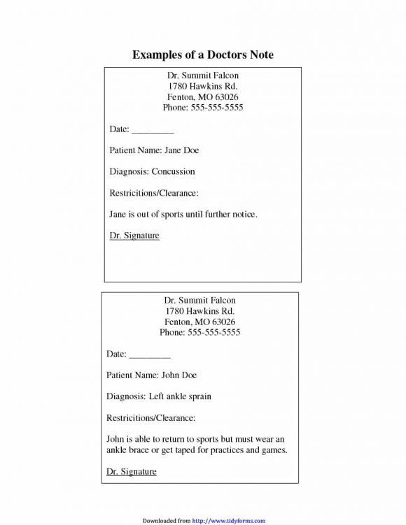 42 fake doctor s note templates for school work printabletemplates