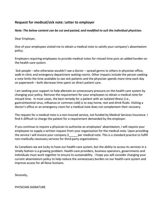 Sample Medical Letter From Doctor To Employer from printabletemplates.com
