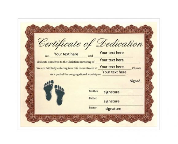 50 Free Baby Dedication Certificate Templates PrintableTemplates