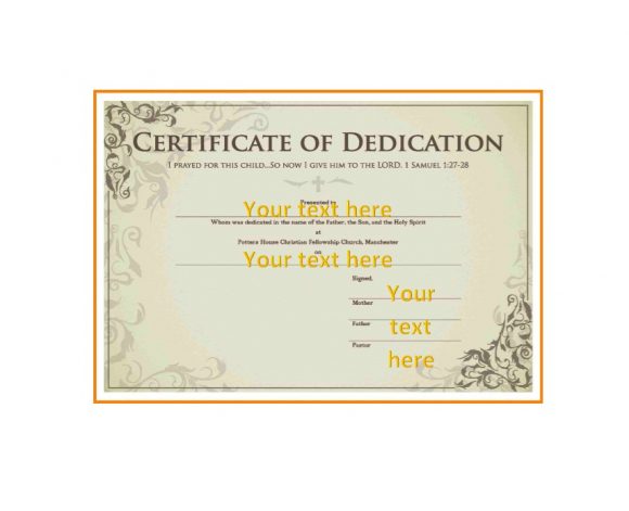 50 Free Baby Dedication Certificate Templates Printable Templates