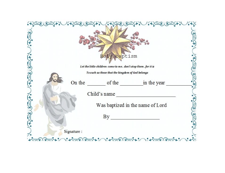 47 Baptism Certificate Templates (FREE) PrintableTemplates