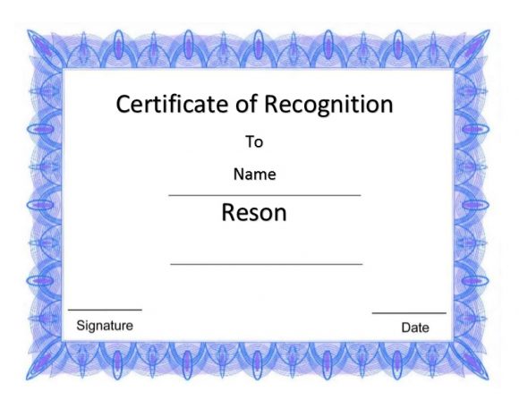 templates for certificates of recognition
