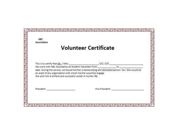 50 Free Volunteering Certificates Printabletemplates