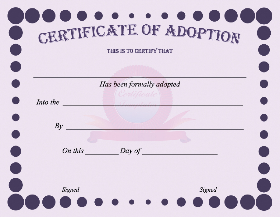 Free Printable Fake Adoption Certificates PRINTABLE TEMPLATES