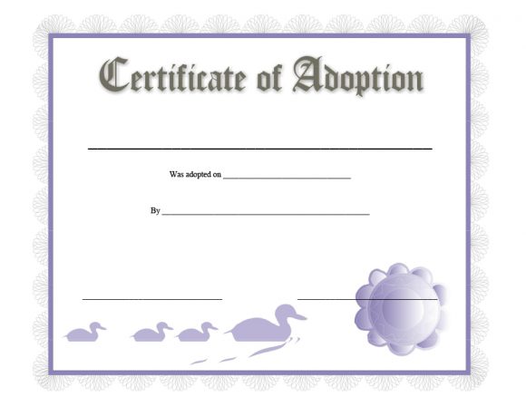 certificate of adoption template