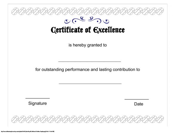 free printable certificate of excellence template