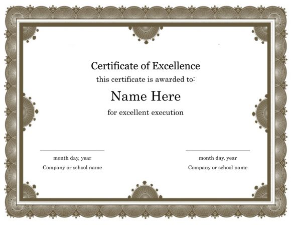 40 Amazing Certificate of Excellence Templates - PrintableTemplates