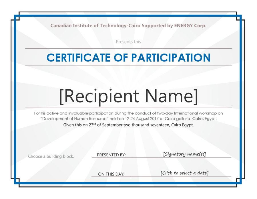 Editable certificate of participation template word free download 2 pdf free download