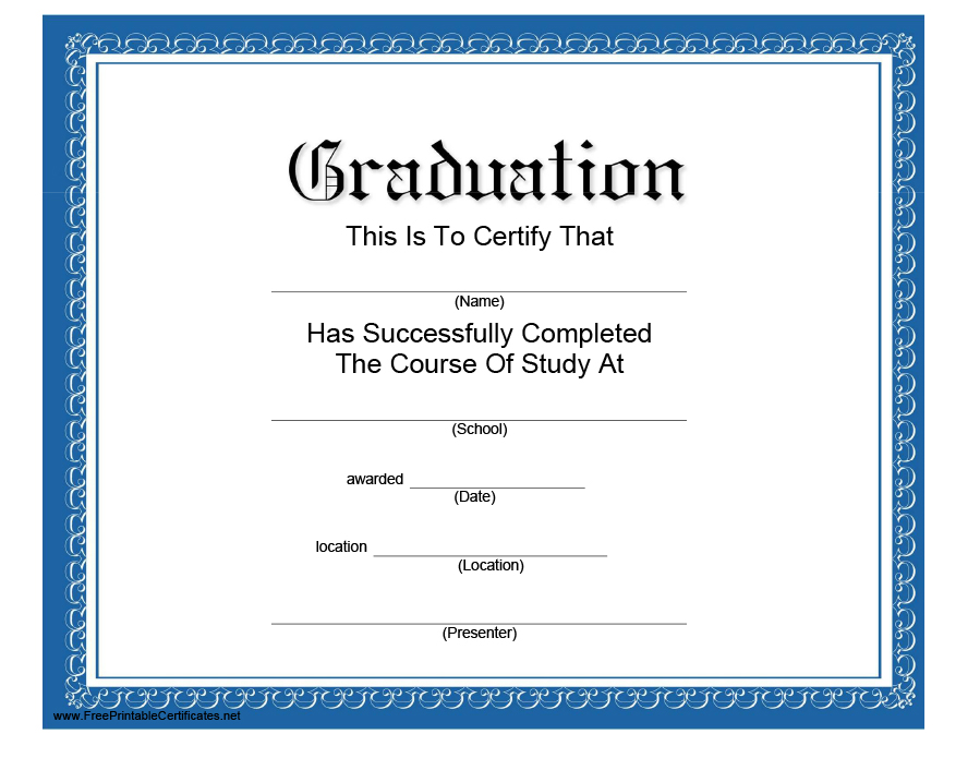 40 Graduation Certificate Templates Diplomas Printabletemplates
