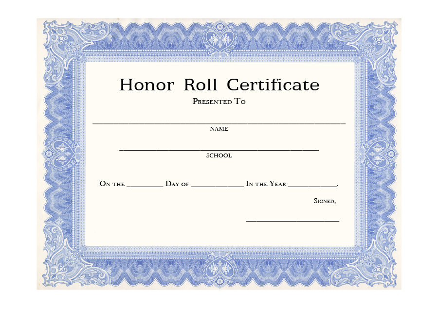40+ Honor Roll Certificate Templates & Awards PrintableTemplates