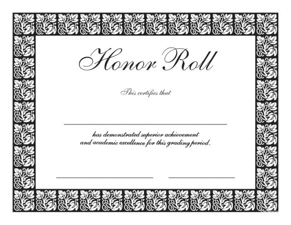 honor roll certificate 08