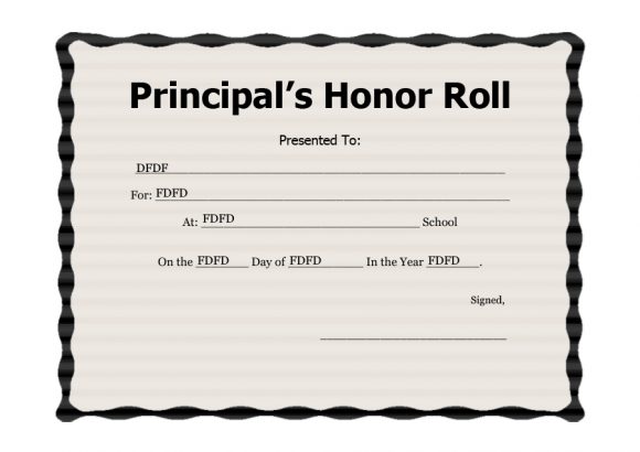 honor roll certificate 23