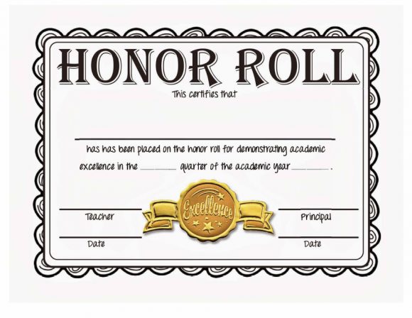 40 Honor Roll Certificate Templates Awards PrintableTemplates
