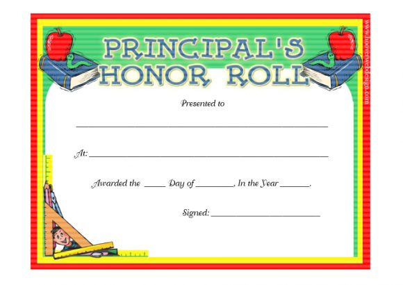 honor roll certificate 34