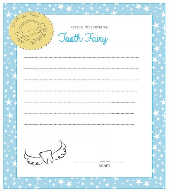Printable Tooth Fairy Letter Template Printable Templates