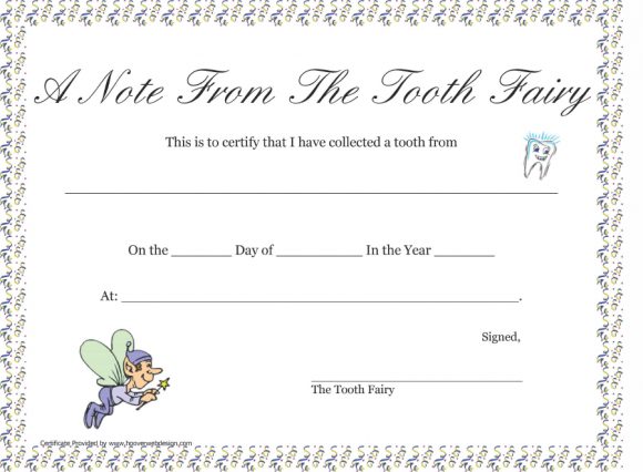 37 Tooth Fairy Certificates Letter Templates Printable Templates