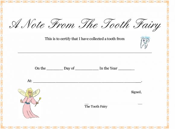 tooth fairy template