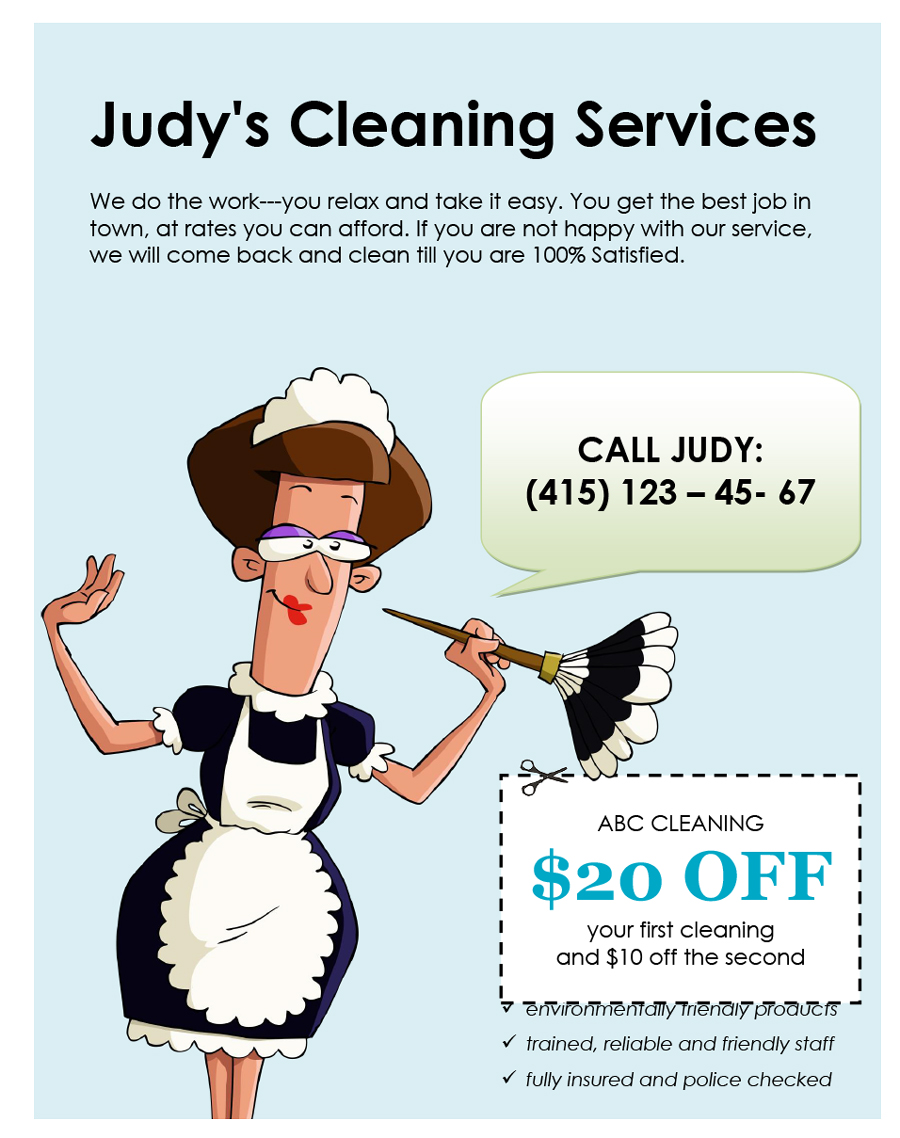 20 House Cleaning Flyers [FREE] - PrintableTemplates In Flyers For Cleaning Business Templates