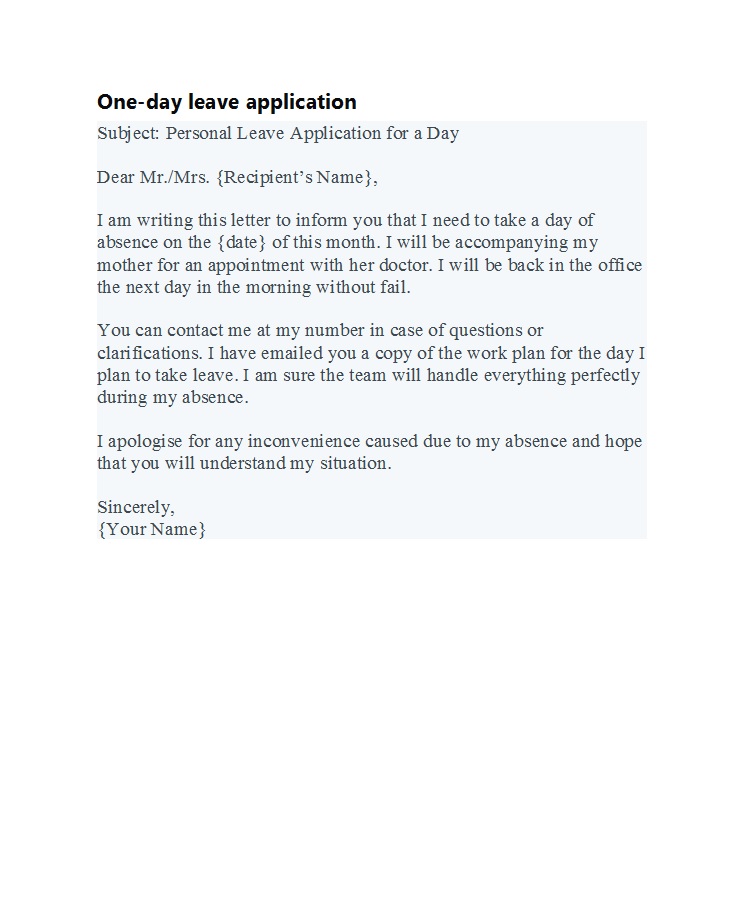 urgent leave application
