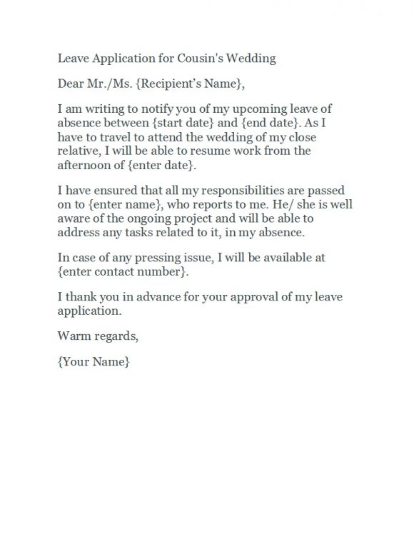 Sample Letter Requesting Time Off From Work To Attend Course from printabletemplates.com