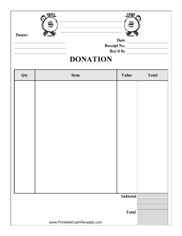 donation receipt template 24