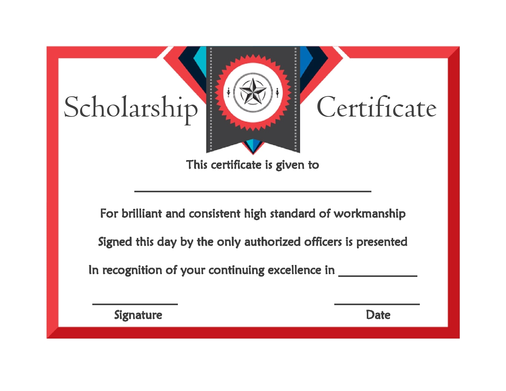 21 Amazing Scholarship Certificate Templates [Award For Congratulations Certificate Word Template