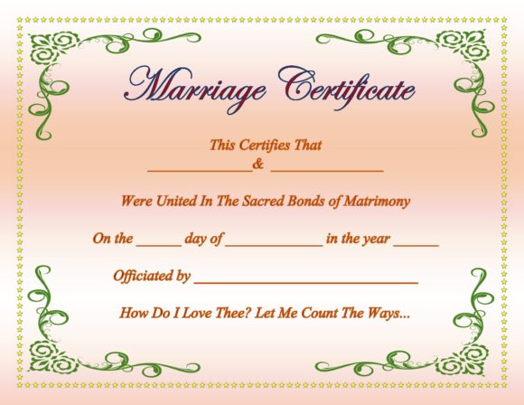 30 Real Fake Marriage Certificate Templates 100 Free