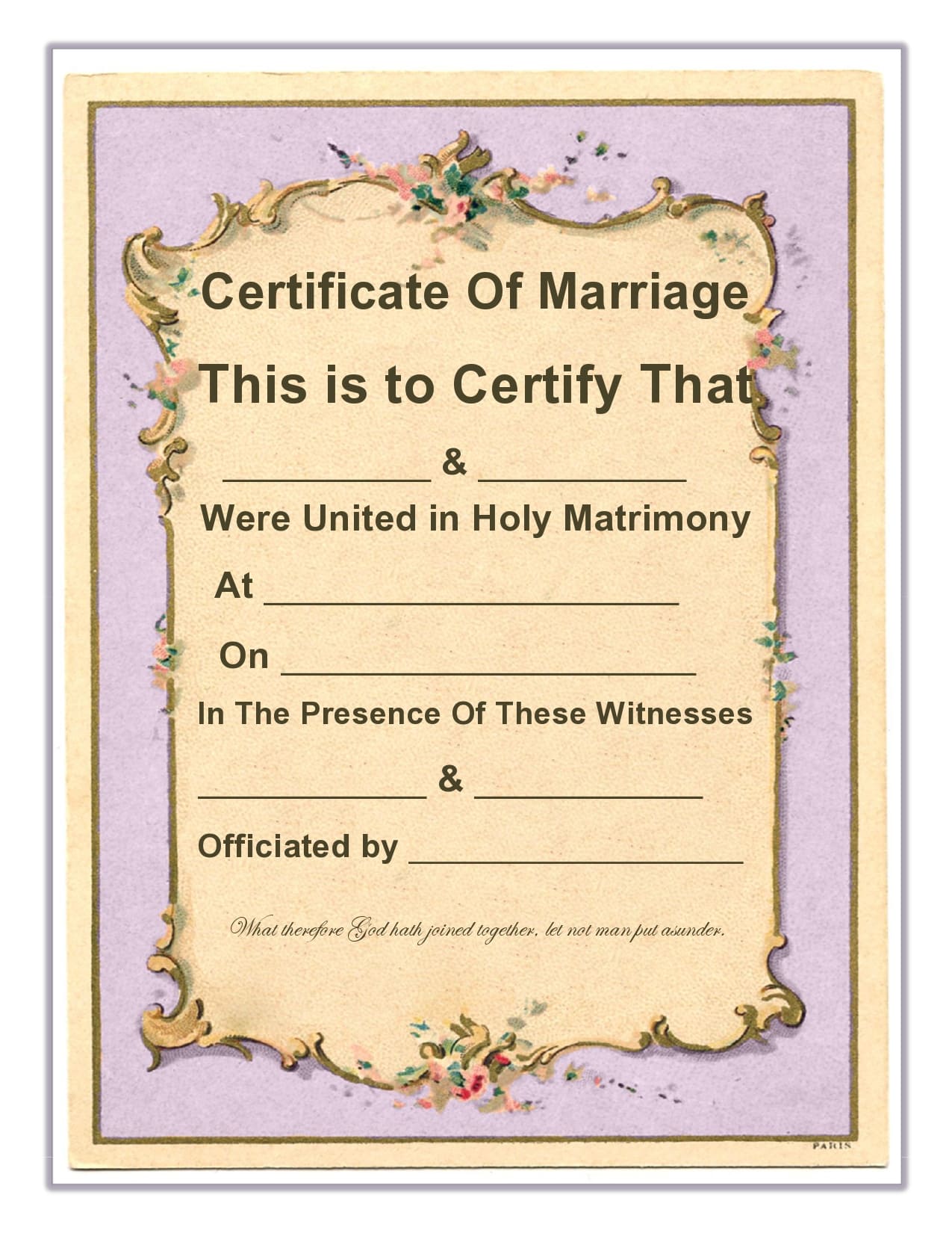 23 Real & Fake Marriage Certificate Templates (23% Free) Regarding Certificate Of Marriage Template