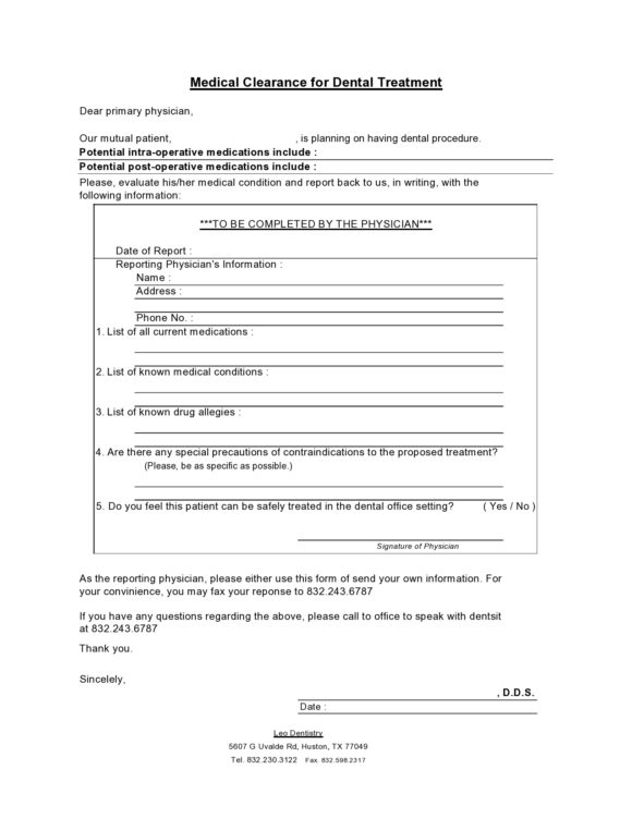 medical clearance form 12
