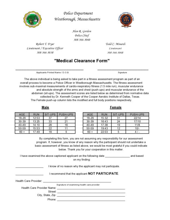 medical clearance form 26
