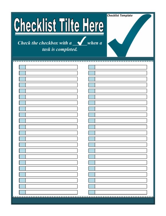 30 Free Checklist Templates Word Excel Printabletemplates - Riset