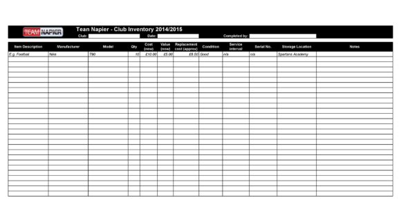 free inventory spreadsheet template