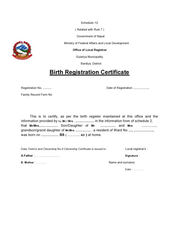 30 Blank Birth Certificate Templates ( Examples) PrintableTemplates