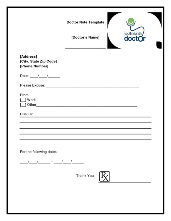 Doctors Note Template Urgent Care Free