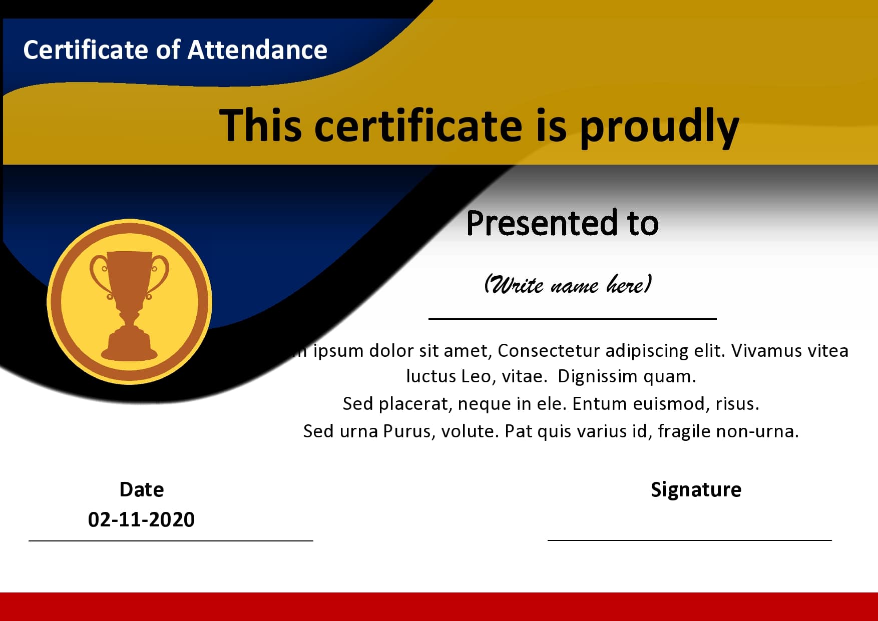 20 Free Certificates of Attendance Templates (Word) Intended For Certificate Of Attendance Conference Template