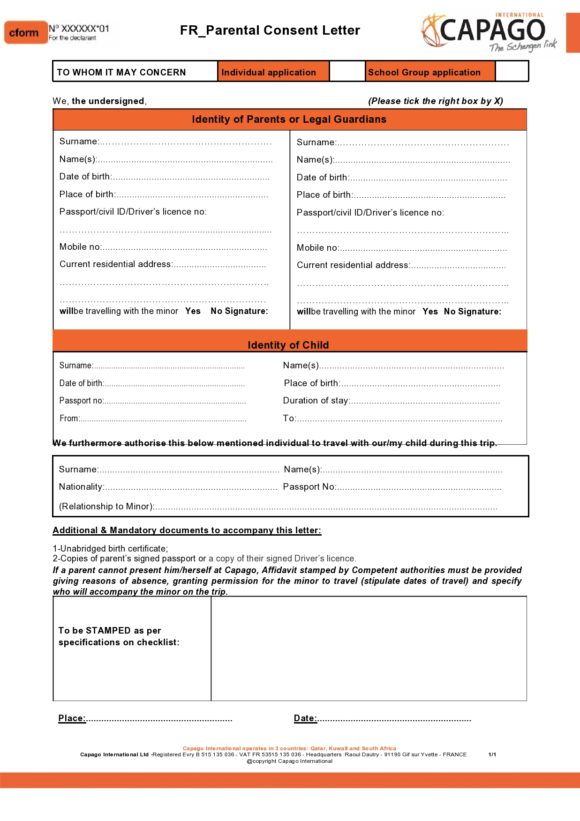 39 Printable Child Travel Consent Forms (& Letters)