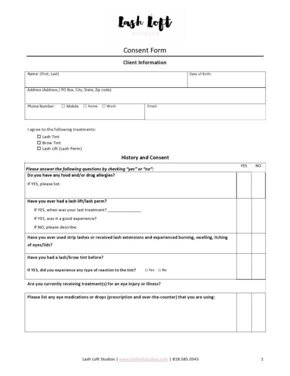 40 Printable Eyelash Extension Consent Forms (100 Free)