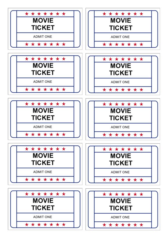 Easter Movie Ticket Template | Family Movie Night Gift Voucher