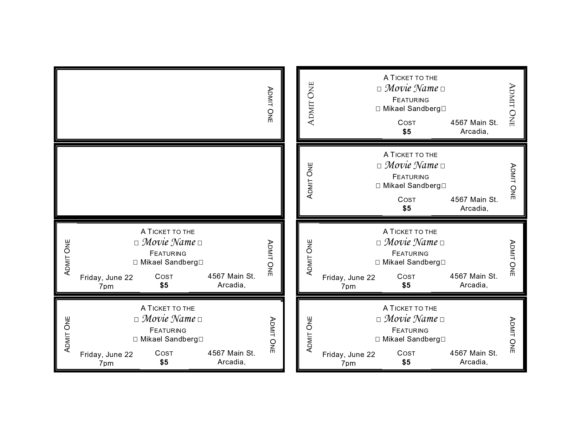 40 Printable Movie Ticket Templates (Free & Editable)