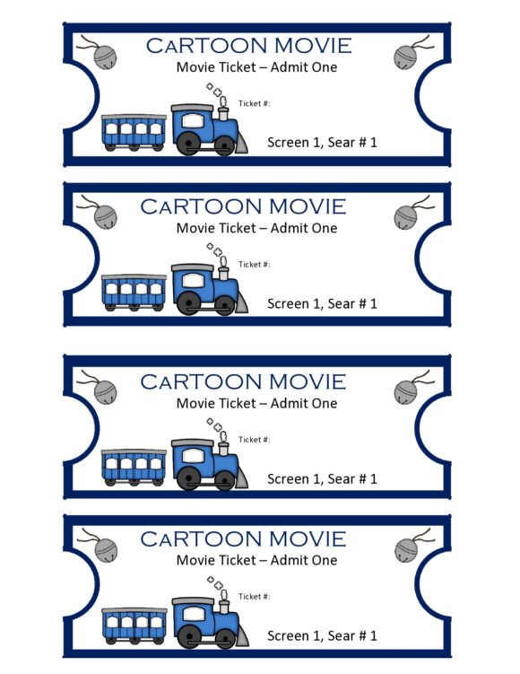 cartoon movie ticket