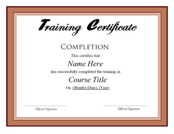 training certificate template 09