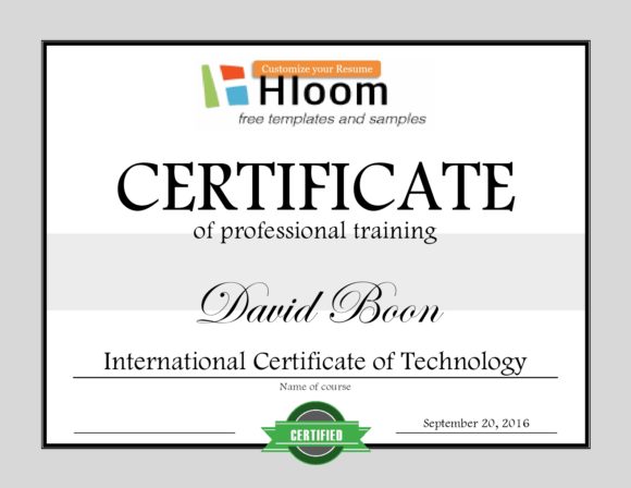 training certificate template 35