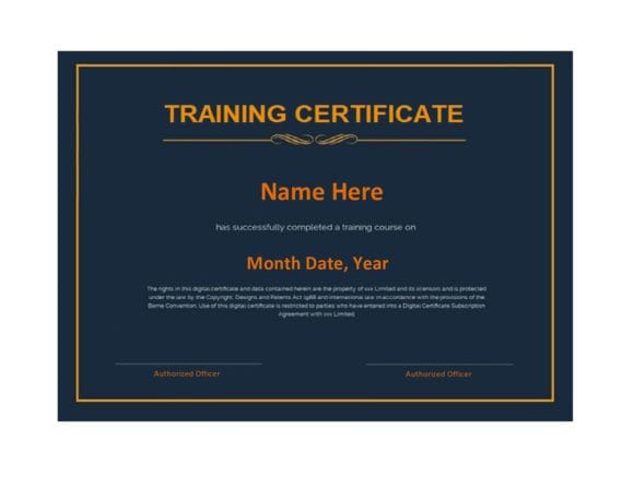 training certificate template 37