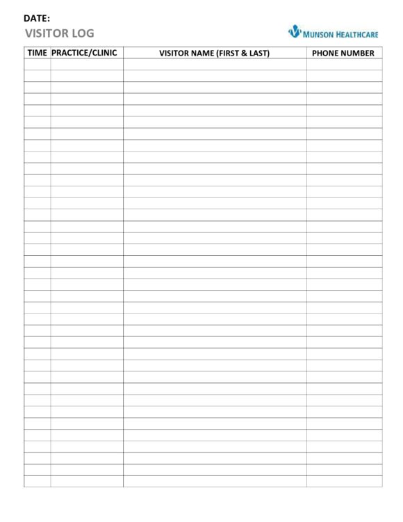 40 Printable Visitor Log Templates (Excel / Word)