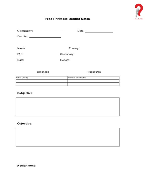 dentist note for work pdf