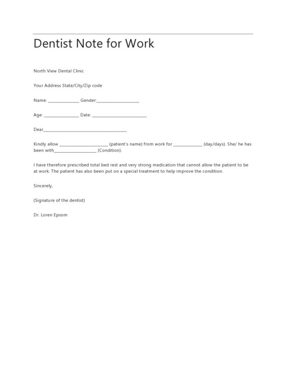 20 Real & Fake Dentist Notes For Work (100 FREE)