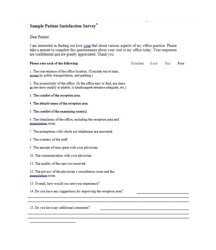 54 effective patient satisfaction survey templates questions patient satisfaction surveys