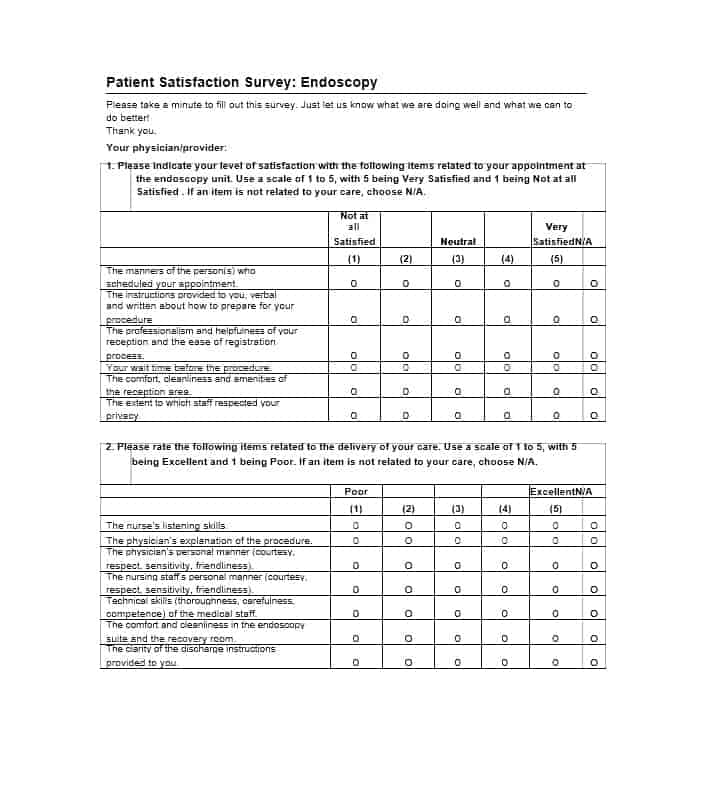 Patient Satisfaction Survey Template from printabletemplates.com